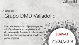 Cartel del taller de testamento vital en Valladolid (Castilla y León)
