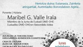 Cartel del acto sobre la disponibilidad de la propia vida en Vitoria-Gasteiz en abril de 2019