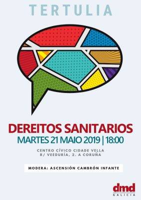 Cartel de la tertulia sobre derechos sanitarios en a Coruña