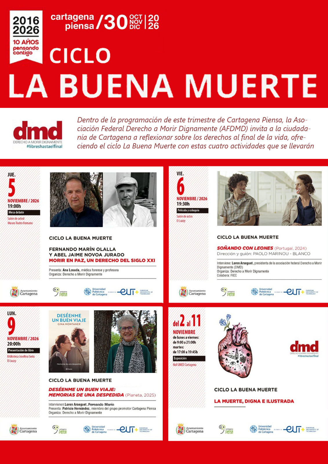 Featured image for “DMD y Cartagena Piensa invitan a reflexionar sobre la buena muerte”
